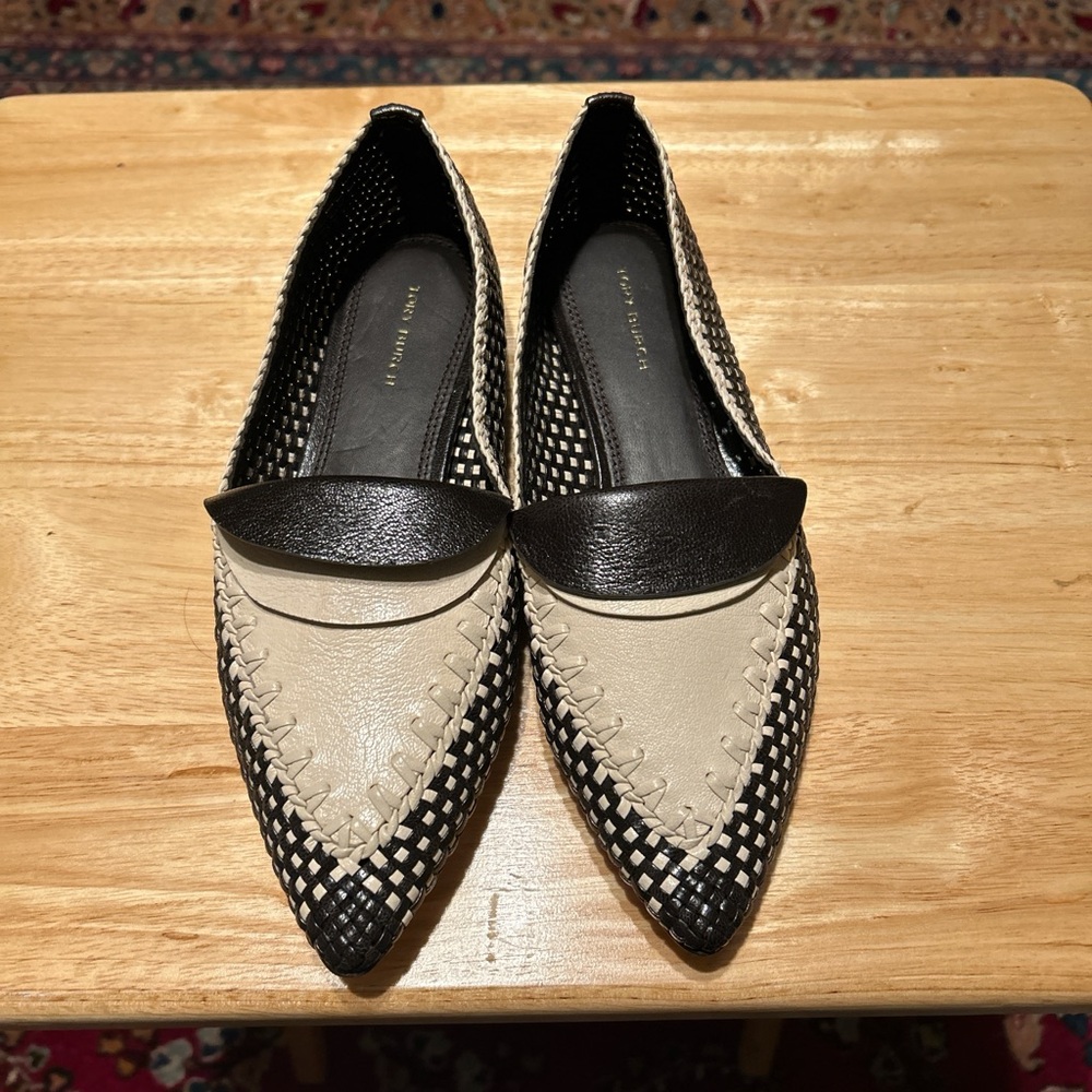 TORY BURCH
Checkered Leather Loafer In Coco Cream